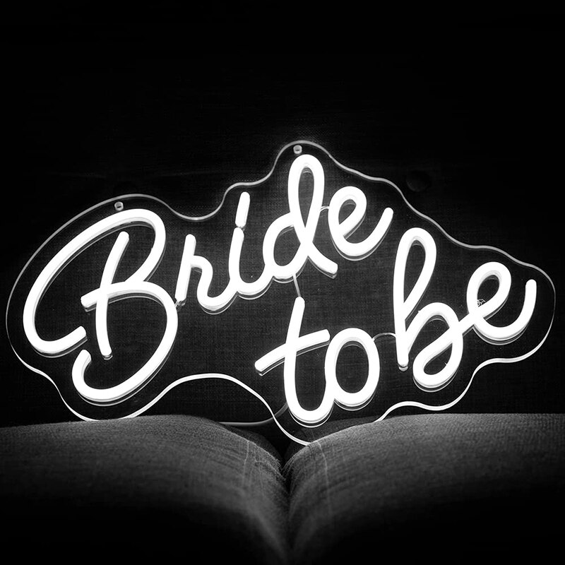 Bride to be Neon Sign for Wedding Decor USB Powered Led Neon Lights Sign Bride Tobe Night Light for Bedroom Hanging Decor